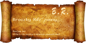 Broczky Rázsony névjegykártya